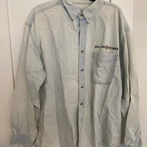 The Rolling Stones Light Wash Denim Shirt